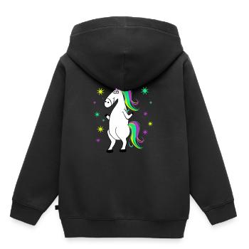 Licorne - Licorne - Licorne - Sweat Premium à capuche enfant bio - noir - Dos - AI Model Kid Male (0cm)