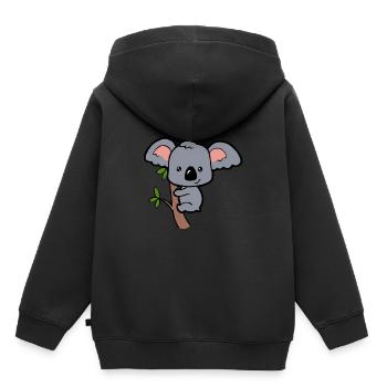 Koala Bär auf Baum Süßes Tierkind Zootier Geschenk - Kinder Premium Organic Hoodie - Schwarz - Hinten - AI Model Kid Male (0cm)