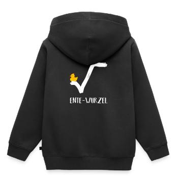 ente wurzel gross gelb DE - Kinder Premium Organic Hoodie - Schwarz - Hinten - AI Model Kid Male (0cm)
