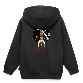 Retro- Raketenschiff, das WeltraumShuttle anläuft - Kinder Premium Organic Hoodie - Schwarz - Hinten - AI Model Kid Male (0cm)