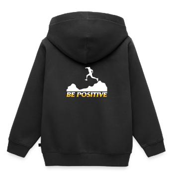 Handicap jambe jambe handicap - Sweat Premium à capuche enfant bio - noir - Dos - AI Model Kid Male (0cm)