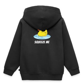 Bath duck push me squeak duck bath - Kids Premium Organic Hoodie - black - Back - AI Model Kid Male (0cm)