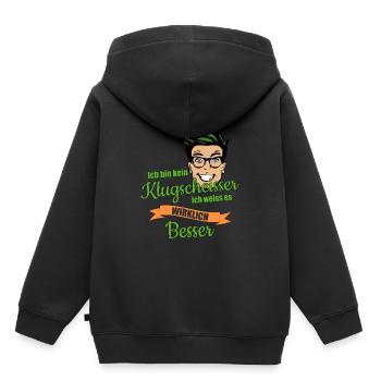 ich bin kein klugscheisser ich weiss es besser - Kinder Premium Organic Hoodie - Schwarz - Hinten - AI Model Kid Male (0cm)