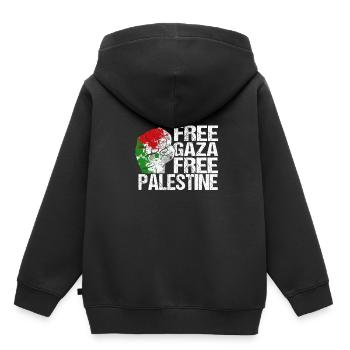 Free Gaza Free Palestine - Sweat Premium à capuche enfant bio - noir - Dos - AI Model Kid Male (0cm)