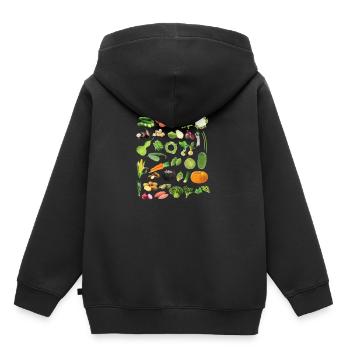 Alle Arten von Gemüse - Kinder Premium Organic Hoodie - Schwarz - Hinten - AI Model Kid Male (0cm)