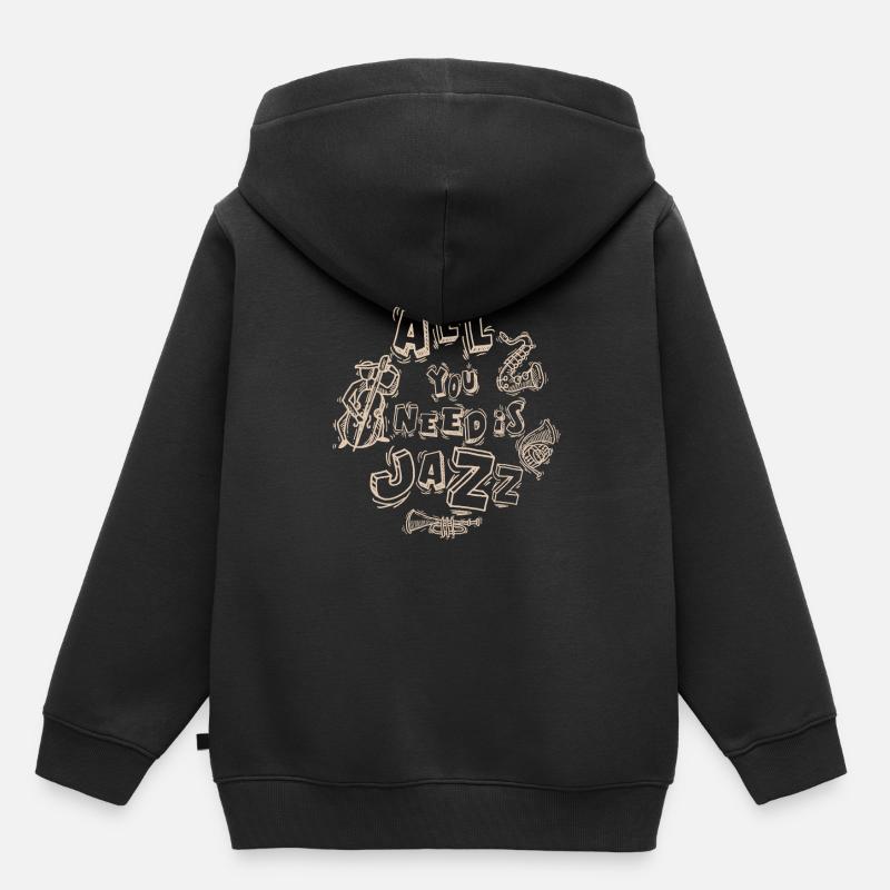 jazz - Sweat Premium à capuche enfant bio - noir