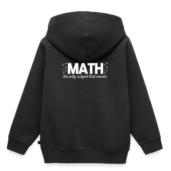 Mathe - Kinder Premium Organic Hoodie - Schwarz - Hinten - AI Model Kid Male (0cm)