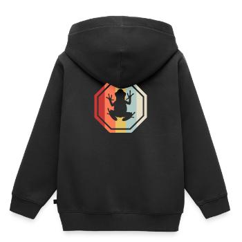 Frog frogs toad - Kids Premium Organic Hoodie - black - Back - AI Model Kid Male (0cm)