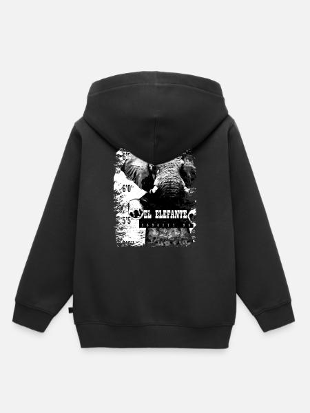 Elefant Säugetier Elefante Geschenk - Kinder Premium Organic Hoodie - Schwarz