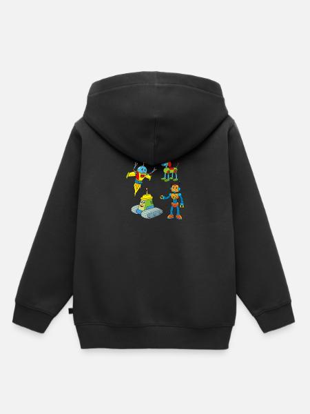 Roboter - Set mit vier Robotern für Kinder - Kinder Premium Organic Hoodie - Schwarz