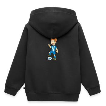 Fußballspieler - Zeichnung für Kinder - Kinder Premium Organic Hoodie - Schwarz - Hinten - AI Model Kid Male (0cm)