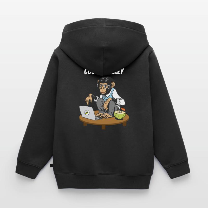 Code Monkey Progammier Monkey Coding Monkeys Kids Premium Organic Hoodie