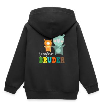 Großer Grosser Bruder Bär T-Shirt Bären - Kinder Premium Organic Hoodie - Schwarz - Hinten - AI Model Kid Male (0cm)