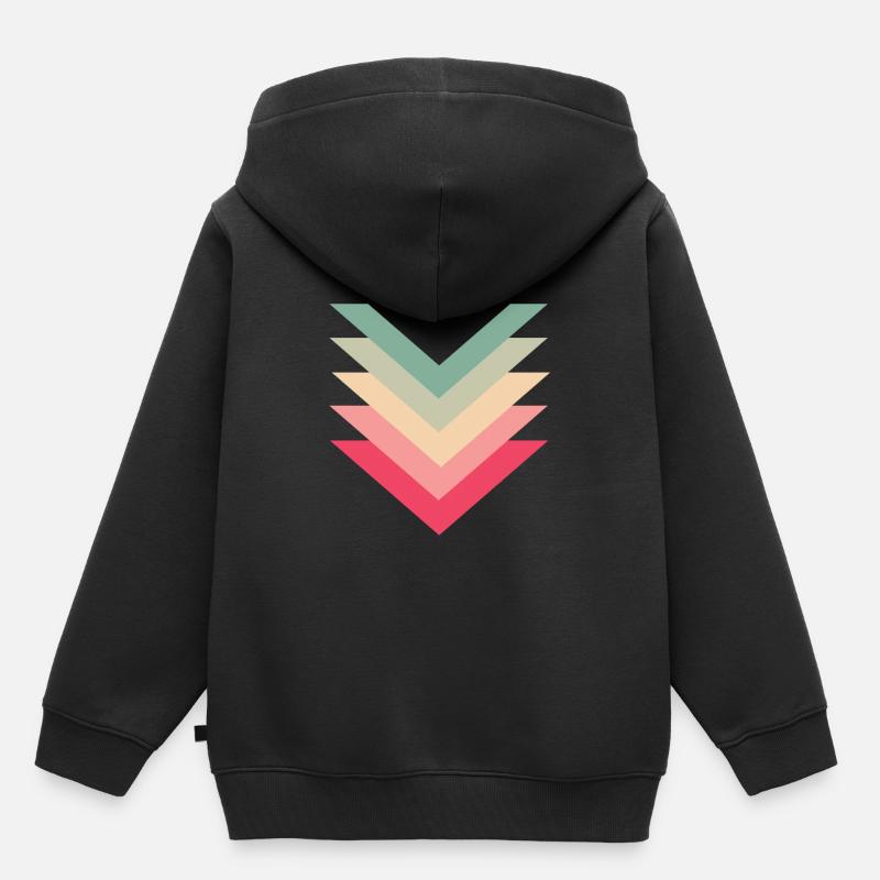 Triangles de formes géométriques - Sweat Premium à capuche enfant bio - noir