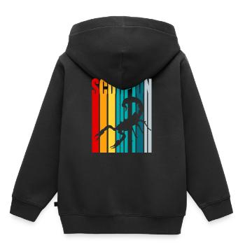 Skorpion retro Style - Kinder Premium Organic Hoodie - Schwarz - Hinten - AI Model Kid Male (0cm)