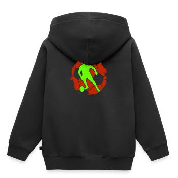 Fußball Fußballer Ball Ich liebe Fußball Fussball - Kinder Premium Organic Hoodie - Schwarz - Hinten - AI Model Kid Male (0cm)