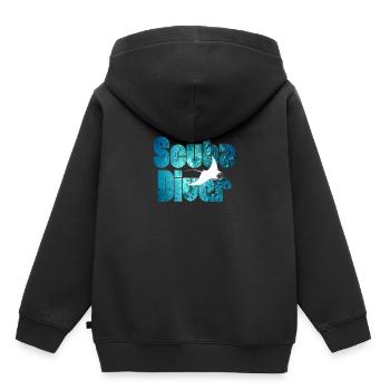 Scuba Diver - rayons - Sweat Premium à capuche enfant bio - noir - Dos - AI Model Kid Male (0cm)