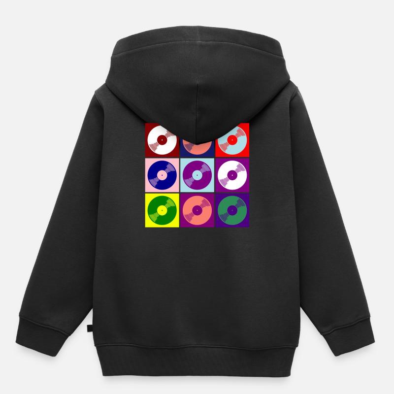 vinyle - Sweat Premium à capuche enfant bio - noir