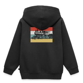 locomotive - Sweat Premium à capuche enfant bio - noir - Dos - AI Model Kid Male (0cm)