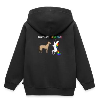 Tante Pole Dance Einhorn Tanz Kunst Stange Podest - Kinder Premium Organic Hoodie - Schwarz - Hinten - AI Model Kid Male (0cm)