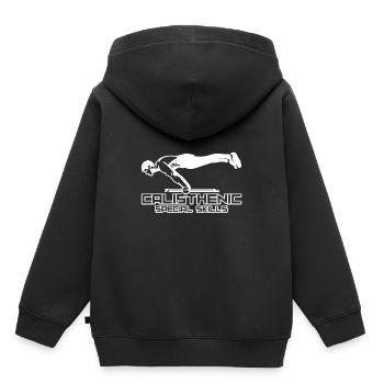 Exercices de gymnastique suédoise - Sweat Premium à capuche enfant bio - noir - Dos - AI Model Kid Male (0cm)