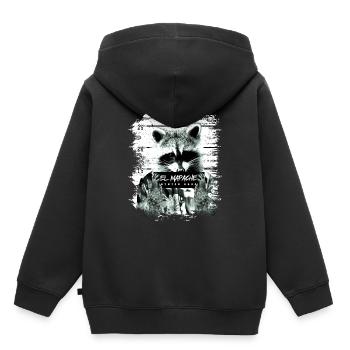 Prison nuit de raton laveur actif drôle - Sweat Premium à capuche enfant bio - noir - Dos - AI Model Kid Male (0cm)