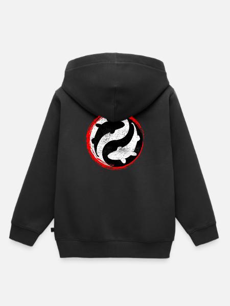 Koi Ying Yang - Kinder Premium Organic Hoodie - Schwarz