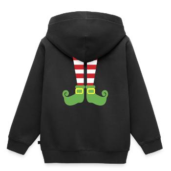 WEIHNACHTEN ELFENBEINE - Kinder Premium Organic Hoodie - Schwarz - Hinten - AI Model Kid Male (0cm)
