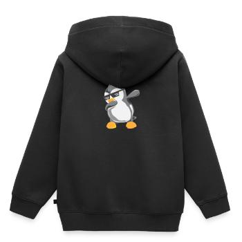 Pingouin Dabbing Papa Pingouin Oiseau Glace froide de l’Arctique - Sweat Premium à capuche enfant bio - noir - Dos - AI Model Kid Male (0cm)