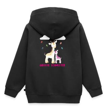 Giraffe Big sister Big sister Sister - Kids Premium Organic Hoodie - black - Back - AI Model Kid Male (0cm)
