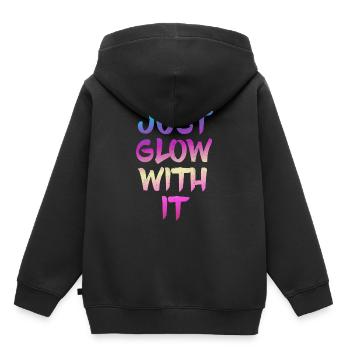 Just Glow With It Shirt Party Tee for neon Parties - Kinder Premium Organic Hoodie - Schwarz - Hinten - AI Model Kid Male (0cm)