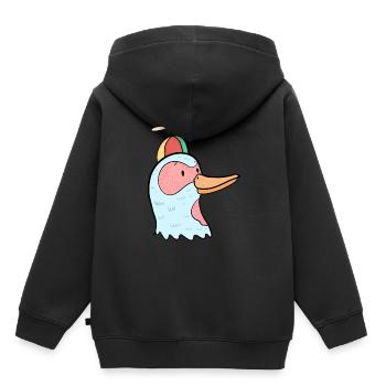 Ente Entchen Propeller Schulkind Geschenkidee - Kinder Premium Organic Hoodie - Schwarz - Hinten - AI Model Kid Male (0cm)