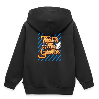 This is my game American Football Tight End - Kids Premium Organic Hoodie - black - Back - AI Model Kid Male (0cm)