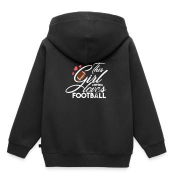 American Football - Kinder Premium Organic Hoodie - Schwarz - Hinten - AI Model Kid Male (0cm)