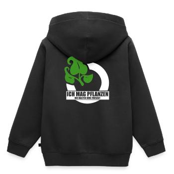 Ich mag pflanzen die halten ihre fresse - Kinder Premium Organic Hoodie - Schwarz - Hinten - AI Model Kid Male (0cm)