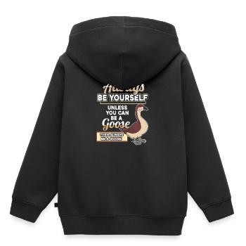 Gans - Kinder Premium Organic Hoodie - Schwarz - Hinten - AI Model Kid Male (0cm)