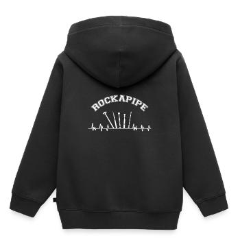 Dudelsack - Kinder Premium Organic Hoodie - Schwarz - Hinten - AI Model Kid Male (0cm)