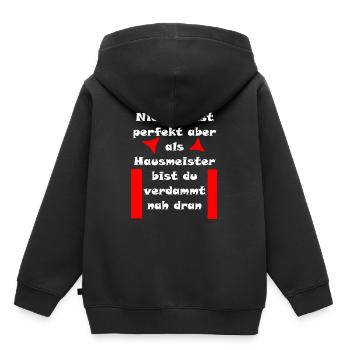 Hausmeister - Kinder Premium Organic Hoodie - Schwarz - Hinten - AI Model Kid Male (0cm)