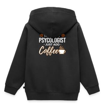 Instant Psychologist Ajoutez simplement la psychologie du café - Sweat Premium à capuche enfant bio - noir - Dos - AI Model Kid Male (0cm)