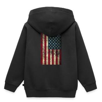 Fahne USA Flagge Amerika - Kinder Premium Organic Hoodie - Schwarz - Hinten - AI Model Kid Male (0cm)
