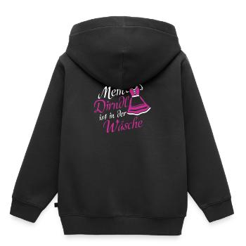 Mein dirndl ist in der wäsche kursiv - Kinder Premium Organic Hoodie - Schwarz - Hinten - AI Model Kid Male (0cm)