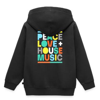 HOUSE MUSIC SHIRT - Kinder Premium Organic Hoodie - Schwarz - Hinten - AI Model Kid Male (0cm)