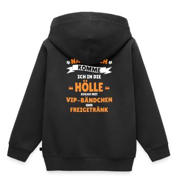 Natürlich komme ich in die hölle - Kinder Premium Organic Hoodie - Schwarz - Hinten - AI Model Kid Male (0cm)