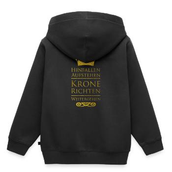Hinfallen aufstehen krone richten weitergehen - Kinder Premium Organic Hoodie - Schwarz - Hinten - AI Model Kid Male (0cm)