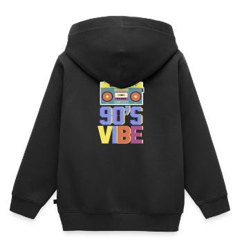 90s - Kids Premium Organic Hoodie - black - Back - AI Model Kid Male (0cm)