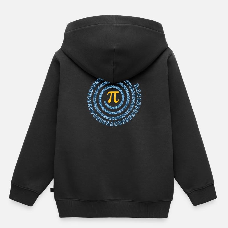 Cadeau de maths de maths de caractère de symbole de pi - Sweat Premium à capuche enfant bio - noir