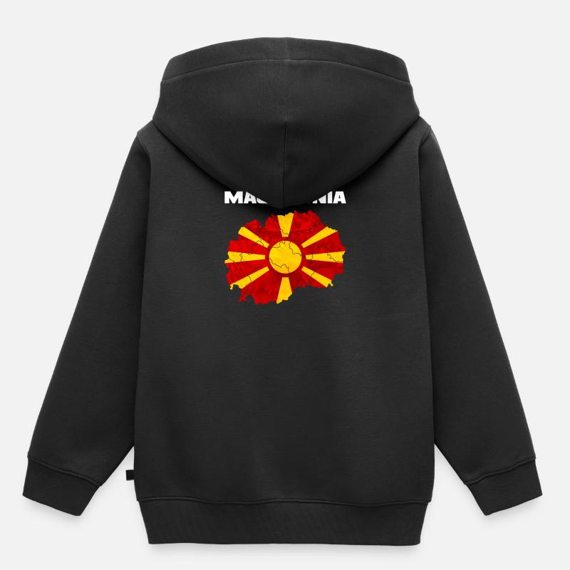 Macédoine - Sweat Premium à capuche enfant bio - noir