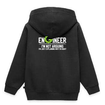 Gear Engineer - Kids Premium Organic Hoodie - black - Back - AI Model Kid Male (0cm)