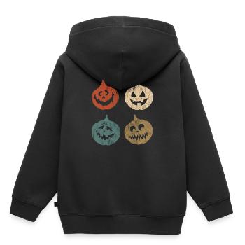 Cadeau rétro d'horreur citrouille d'halloween vintage - Sweat Premium à capuche enfant bio - noir - Dos - AI Model Kid Male (0cm)