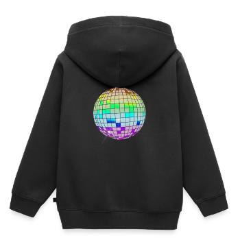 boule disco colorée - Sweat Premium à capuche enfant bio - noir - Dos - AI Model Kid Male (0cm)